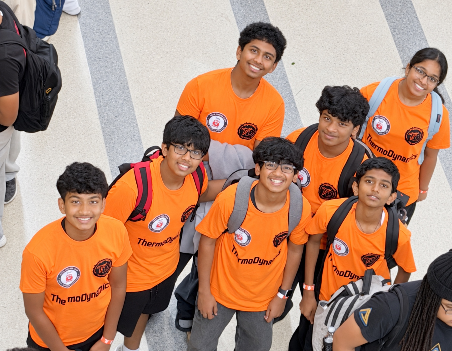 ThermoDynamics team members in orange shirts at the BIOBUZZ kickoff