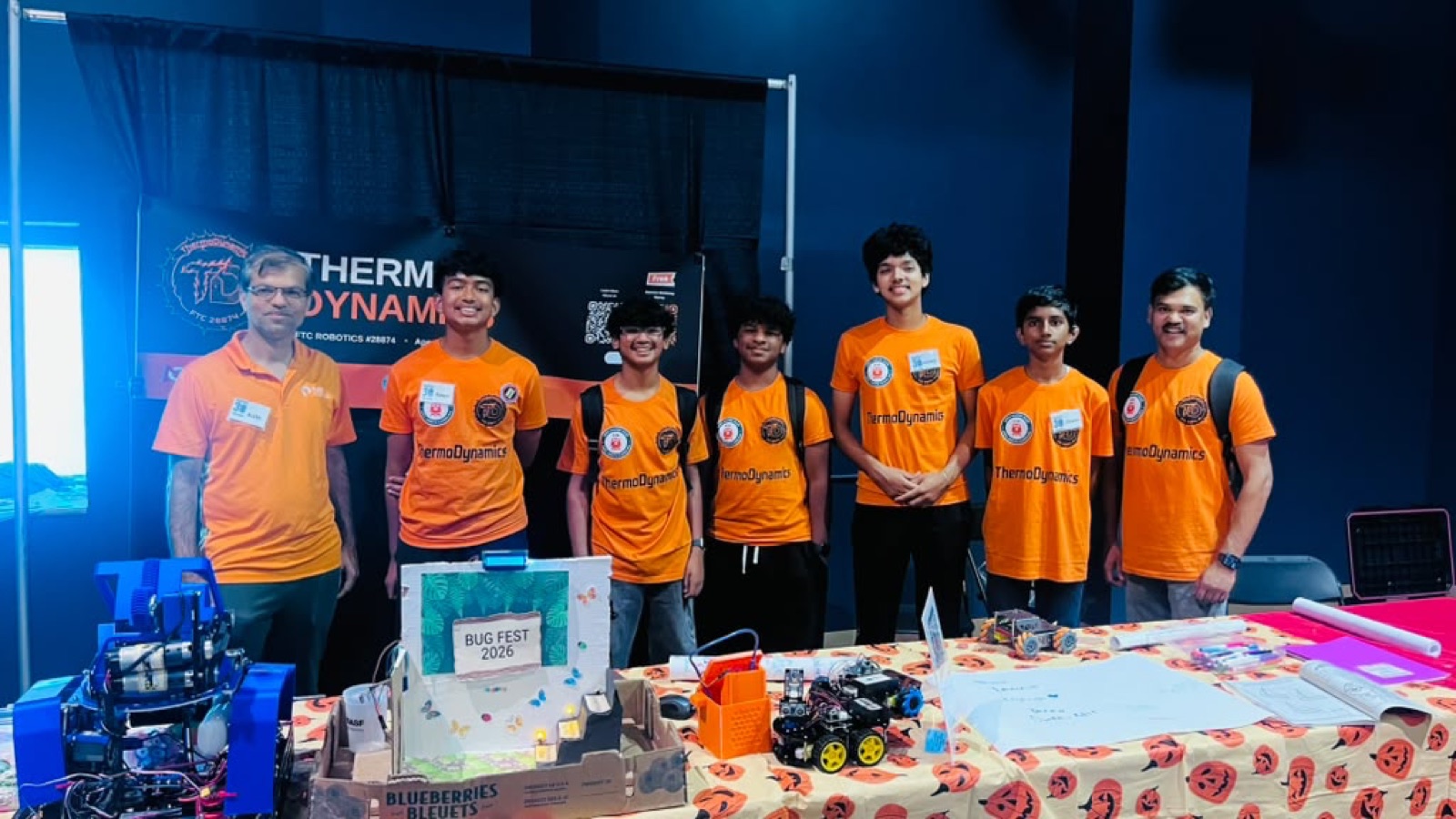 ThermoDynamics at BugFest with their outreach table and robot